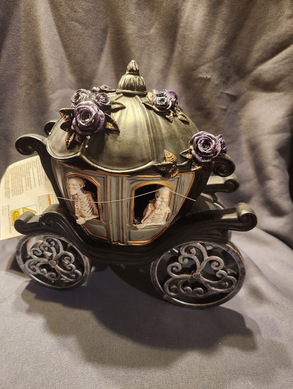 Christian Siriano Halloween Skeleton Carriage LED Light Sound Gothic NWT SPOOKY